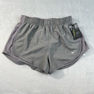 NWT Nike Womens Gray Standard Fit Dri-FIT Athletic Running Training Shorts